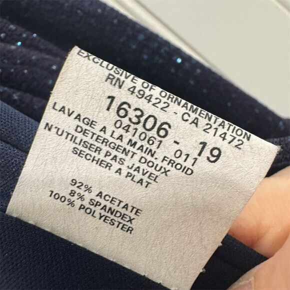 Vintage Scott McClintock Millennium 2000 Navy Blue Sparkle Halter Gown Sz 8 USA - Picture 7 of 11